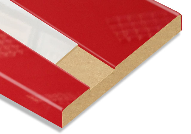 Red + White Slot Post - Formed PVC High Glossy AGT MDF Panel